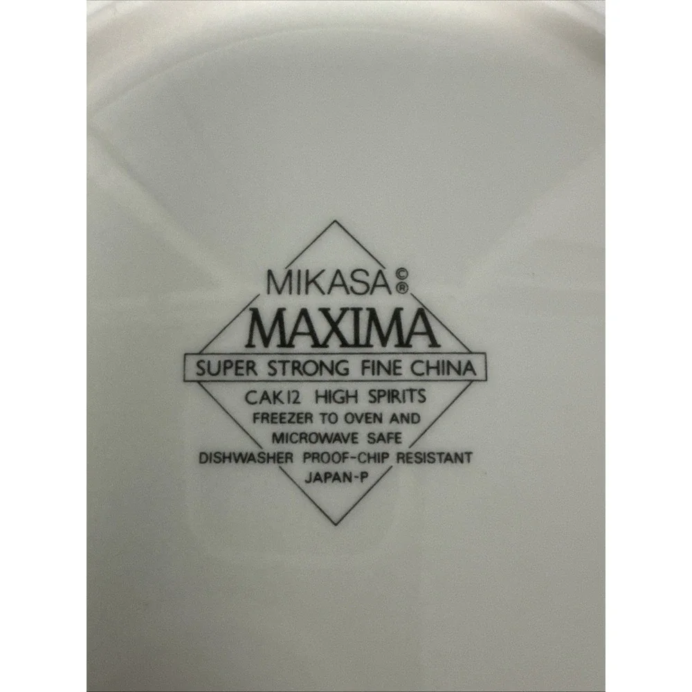 Set of 4 Mikasa Maxima HIGH SPIRITS Super Strong China Saucers 6.5